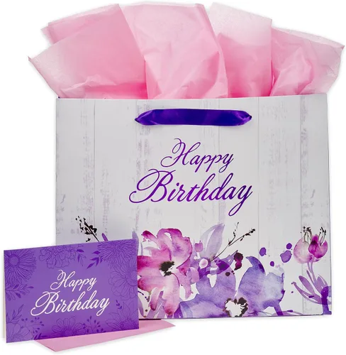 Vista 11 de Christian Art Gifts Bolsa de regalo grande de las Escrituras de Paisaje con tarjeta de felicitación y juego de papel de seda para niños: cada
