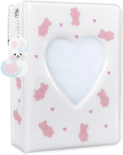 Vista 9 de Carpeta para tarjetas fotográficas Kpop de 3 pulgadas, bonito álbum de fotos, portátil, álbum de tarjetas de fotos Kpop con bonito colgante