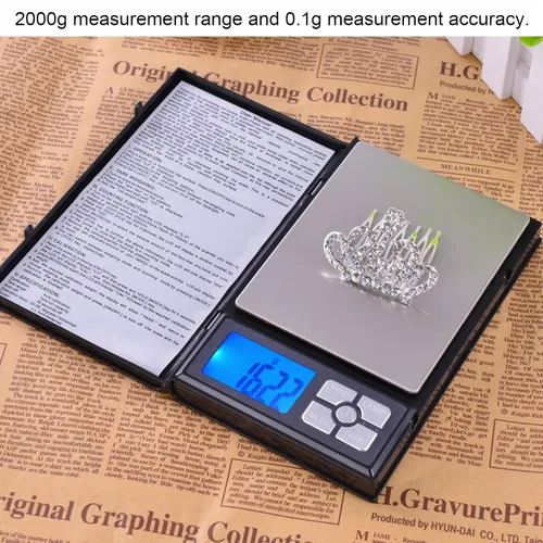 Vista 6 de Báscula digital de bolsillo de 70.55 oz/0.00 oz de alta precisión, micro mini báscula de alimentos, báscula de joyería, portátil, gramo y oz
