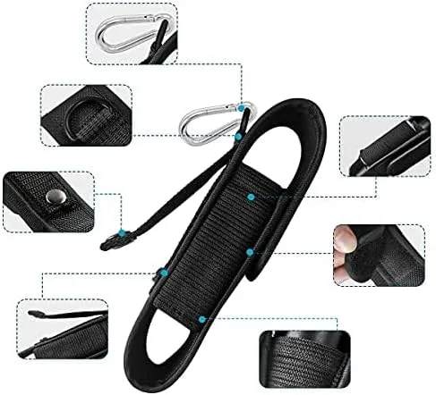 Vista 7 de PALUMMA Funda de nailon para linterna con mosquetón, soporte de cinturón de linterna de ajuste flexible para la mayoría de marcas de tamaño de hasta