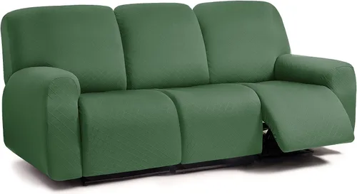 Vista 17 de ULTICOR Fundas para sofá reclinable de 8 piezas con diseño de jacquard cuadrado, fundas elásticas para sofá reclinable de 3 cojines, gruesas, suaves