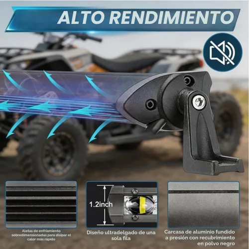 Vista 5 de YCHOW-TECH Barra de luz LED de 6 pulgadas, haz de inundación delgado de una 1 pieza