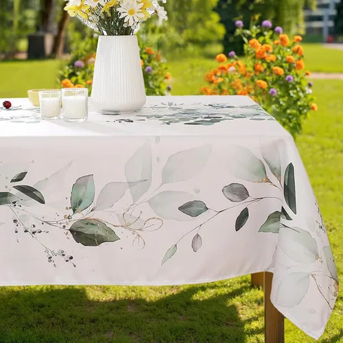 Vista 9 de Summe - Manteles para mesas rectangulares, 52 x 70 pulgadas, sin arrugas, lavable a máquina, de poliéster, floral, acuarela, flores silvestres