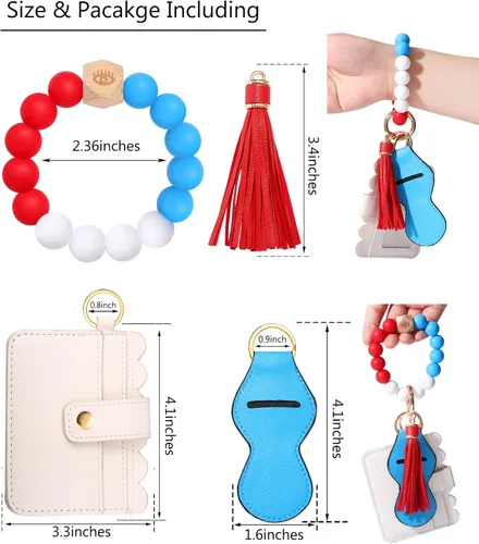 Vista 4 de BVGA Pulsera llavero de pulsera de silicona para mujer