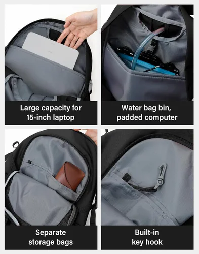 Vista 6 de Pioneer Camp Mochila de senderismo de 22 litros, equipo pequeño de hidratación para senderismo, mochila ligera para campamento, mochila de viaje