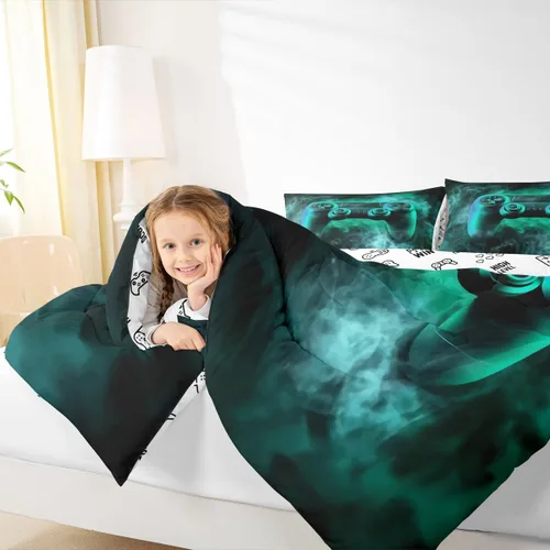 Vista 101 de Erosebridal Juego de edredón de hojas de cannabis, juego de ropa de cama de marihuana con estampado colorido de plantas, decoración bohemia de 2