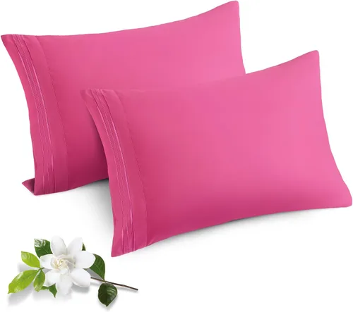 Vista 9 de Horbaunal Paquete de 2 fundas de almohada de microfibra de tamaño estándar, color azul, con cierre de sobre, 1800 hilos, suaves y resistentes al