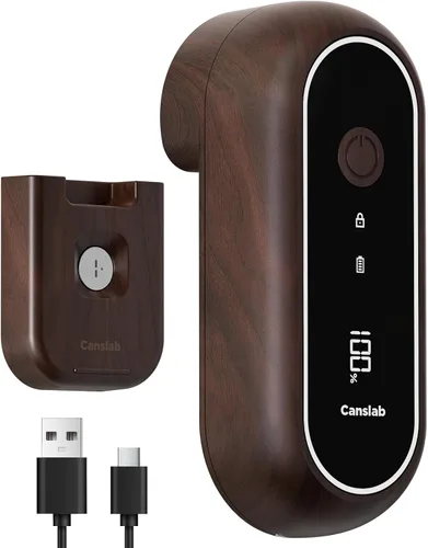 Vista 11 de Canslab Abrelatas recargable Turbo, hoja de grado profesional, parada automática, pantalla de duración de la batería LED, montaje en pared