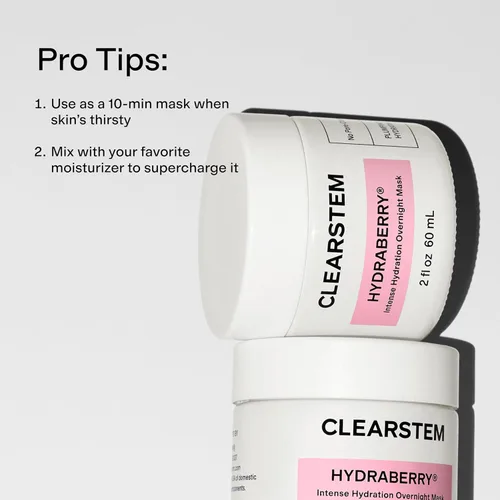 Vista 6 de CLEARSTEM HYDRABERRY - Máscara facial hidratante para mujer, máscara de noche para dormir para mujeres con ceramidas, árnica y magnesio PCA