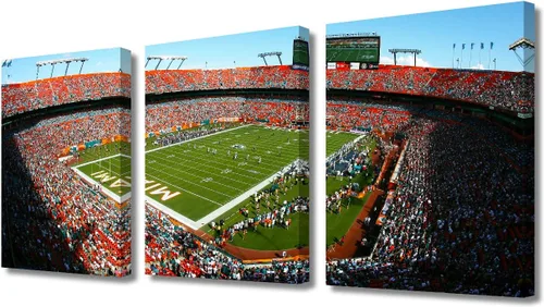 Vista 54 de TUMOVO MetLife Stadium - Decoración de pared de Nueva York, 3 piezas, lienzo, arte de pared para decoración del hogar, juegos de fútbol americano