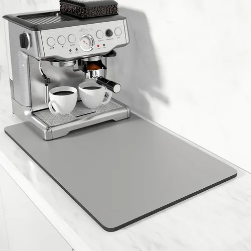Vista 8 de Rnivvi Tapete de secado de platos para encimera de cocina, 16 x 18 pulgadas, bonita almohadilla de secado absorbente resistente al calor con goma