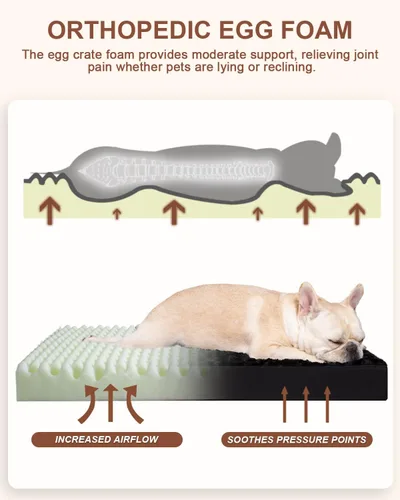 Vista 3 de KSIIA Alfombrilla de Cama para Jaula de Perro Impermeable para Jaula, Cama de Terciopelo Rosa Suave para Perros Medianos con Funda Lavable Negro