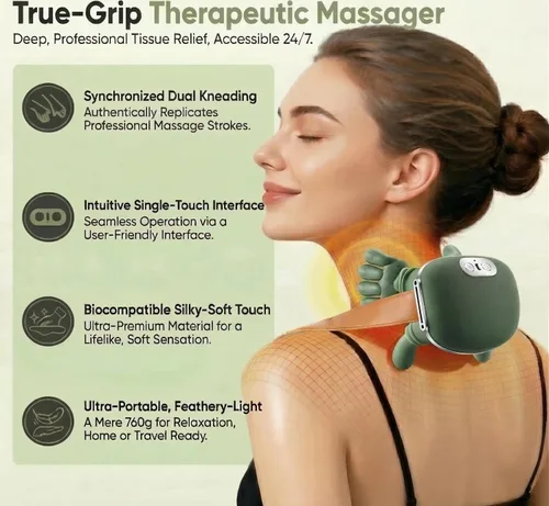 Vista 2 de Bionic - Masajeador de cuello y espalda, masajeador shiatsu calentado de 2 niveles, masaje de amasamiento de tejido profundo 4D, masaje de manos