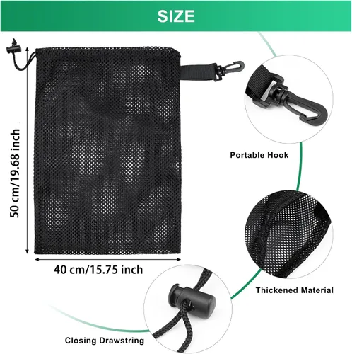 Vista 11 de 10 bolsas de malla con clips, bolsas de almacenamiento de nailon portátiles para juguetes, almacenamiento deportivo, actividades al aire libre, etc.