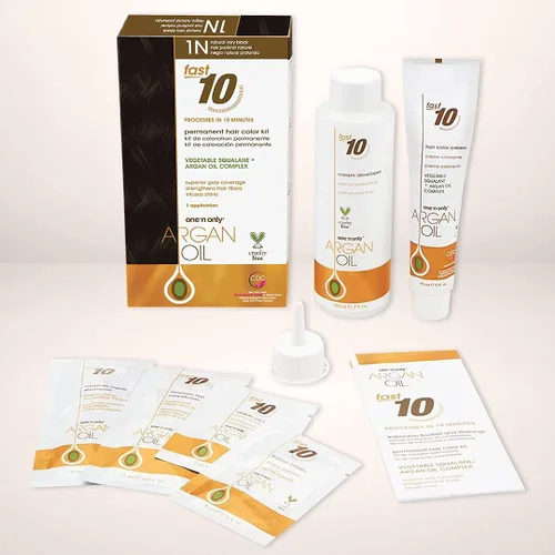 Vista 5 de One 'N Only Fast 10 - Kit de coloración permanente para el cabello, tinte para el cabello para mujeres con aceite de argán para mantener