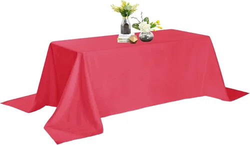 Vista 74 de Mantel de poliéster lavable de 132 pulgadas, resistente a las manchas y a las arrugas, mantel decorativo para mesa de comedor, fiestas de bufé