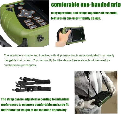 Vista 2 de DAWEI - Máquina de ultrasonido veterinaria para embarazo, escáner portátil de mano para veterinarios, ultrasonido B ligero con sonda impermeable