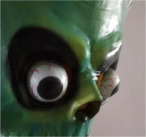 Vista 3 de Máscara de alienígena de látex espeluznante máscara de Halloween disfraz de fiesta de Halloween adulto marciano máscara marciana máscara marciana