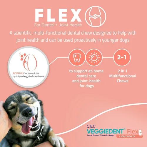 Vista 4 de Virbac C.E.T. VEGGIEDENT Flex - Masticables de Control de Sarro para Perros - Extra Pequeño