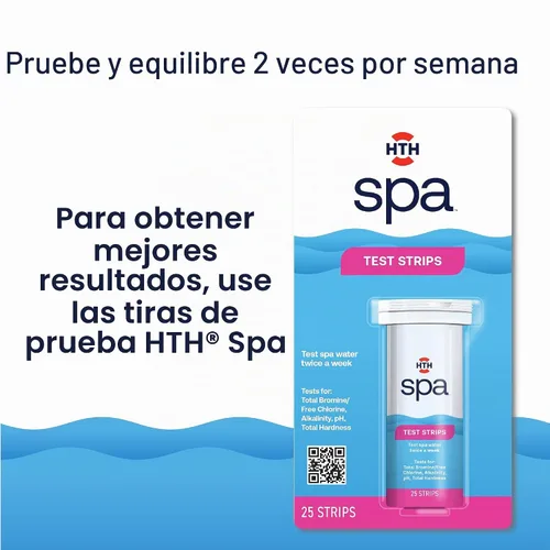 Vista 6 de HTH Spa 86138 Tiras de prueba, probador químico para spa y bañera de hidromasaje, 25 tiras