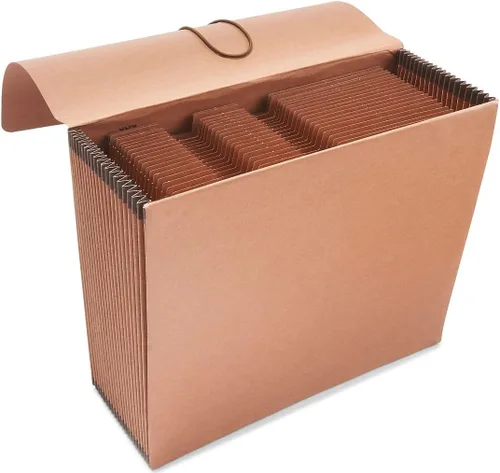 Vista 9 de Staples Archivo expandible resistente, índice A-Z, tamaño carta, cuerda roja marrón duradera con cierre de solapa Durable brown construction with