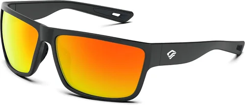 Vista 10 de TOREGE Gafas de sol deportivas polarizadas para hombres y mujeres, para ciclismo, correr, golf, pesca, gafas de sol TR26 Marco negro y lente nocturna
