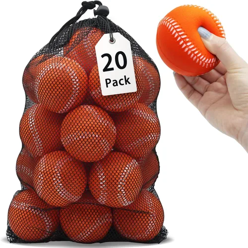 Vista 11 de Magicorange Béisbol, Bolas de Espuma para Entrenamiento de Béisbol Bolas de Práctica sin Marcado para Golpear, Lanzamiento Suave, Bateo, Campo
