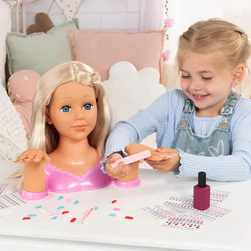 Vista 2 de Bayer Design Charlene Magic Nails Styling Head Doll con busto de 10.5
