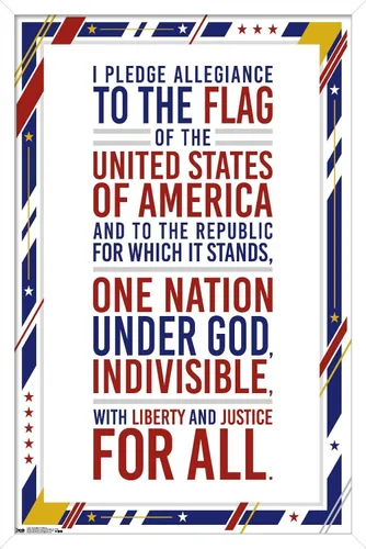 Vista 7 de Trends International The United States Of America - Pledge Of Allegiance Wall Poster, 14.725" x 22.375", Barnwood Framed Version