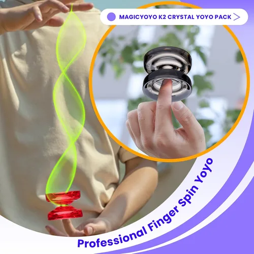 Vista 3 de MAGICYOYO K2 Responsive Yoyos para niños de 8 a 12 años, paquete de yoyo profesional de doble función con función de giro de dedo, yoyo profesional