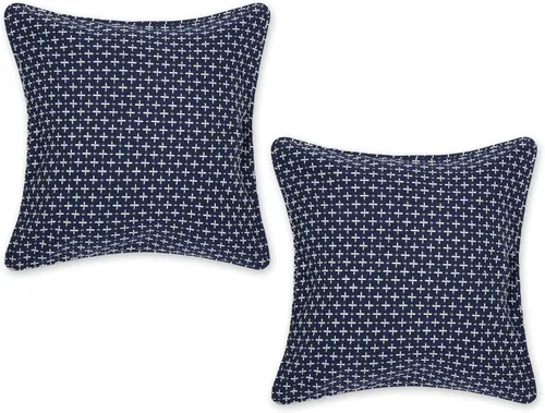 Vista 19 de DII Colección de fundas de almohada, algodón reciclado, cremallera oculta, 18x18, Dobby Plus, blanco roto, 2 piezas