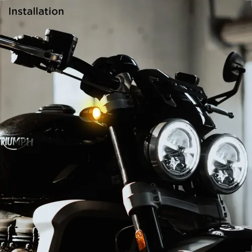 Vista 5 de evermotor CNC - Señal de giro para motocicleta, 12 V, luz intermitente LED ámbar 2 piezas, impermeable, universal, forma de bala, carcasa