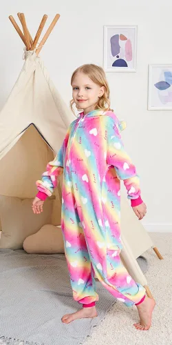 Vista 5 de Pijama de una pieza de unicornio para niños, disfraces de Halloween