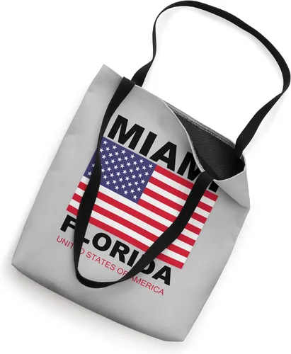 Vista 2 de Bolsa de mano con diseño gráfico de bandera de Estados Unidos de Miami Florida