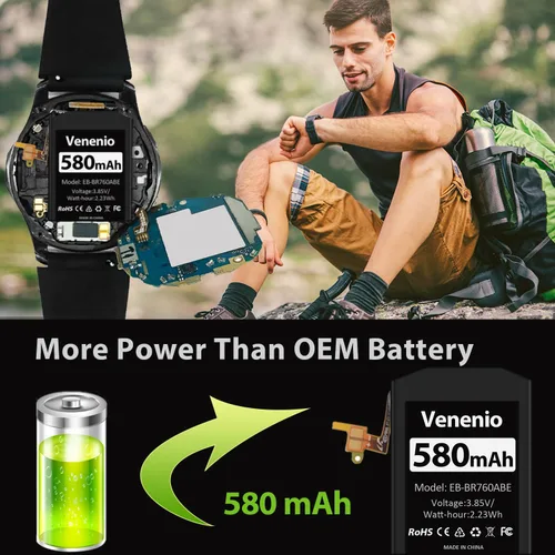 Vista 6 de [580mAh] Batería para Samsung Gear S3 Frontier (SM-R760) y Gear S3 Classic, reemplazo de batería de alta capacidad para SM-R770, BR760, R765