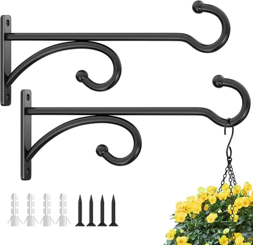 Vista 13 de Ganchos para colgar plantas de 6 pulgadas para interiores y exteriores, soportes de pared para plantas colgantes, canastas, campanillas de viento