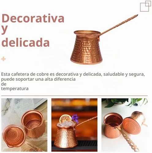 Vista 2 de IMIKEYA Cafetera turca, cafetera griega árabe de 10.8 fl oz, mini calentador de leche, sartén de calentamiento de mantequilla, mini olla de fusión