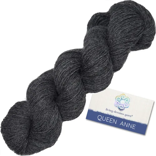 Vista 18 de Living Dreams Queen Anne LACE - Ovillo de lana 100% suave y lujosamente suave, color azul Arándano