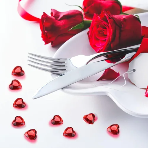 Vista 4 de Chengu 200 piezas de diamantes de imitación acrílicos 5D de corazón de San Valentín, cristales de San Valentín, parte trasera plana, regalo de boda