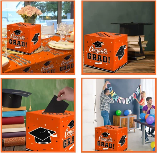 Vista 4 de Gatherfun Decoraciones de fiesta de graduación, caja de tarjetas de graduación para regalos de fiesta de graduación, suministros de fiesta