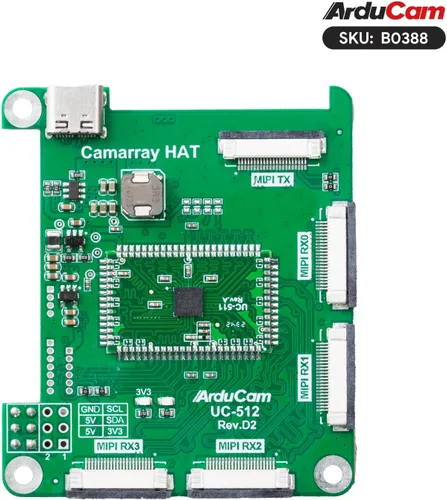 Vista 3 de Arducam Kit de cámara cuádruple de enfoque automático de 16 MP para Raspberry Pi, cámara Pi sincronizada con enfoque automático IMX519 de 16 MP