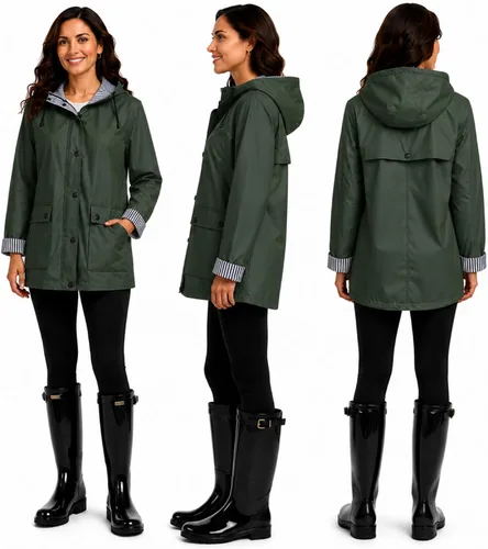 Vista 2 de URBAN REPUBLIC - Chaqueta de lluvia para mujer - Impermeable ligera y cortavientos para mujer (S-3XL)