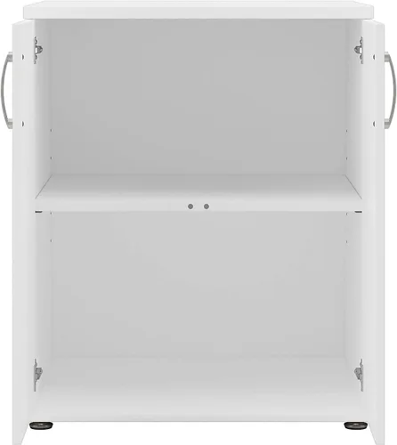 Vista 6 de Bush Business Furniture - Armario universal de almacenamiento de piso con puertas y estantes en blanco, unidad de almacenamiento vertical de oficina