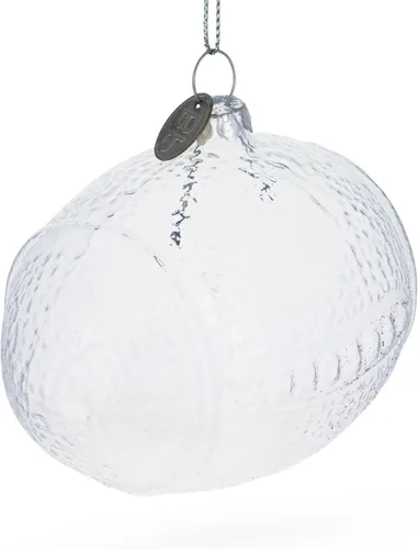 Vista 2 de Adorno de Navidad de vidrio transparente de fútbol