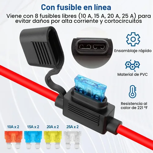 Vista 2 de Linkstyle 2 piezas de enchufe de alimentación SAE de 1 pie 10 AWG puerto de pared lateral a conector de junta tórica, cable de extensión SAE
