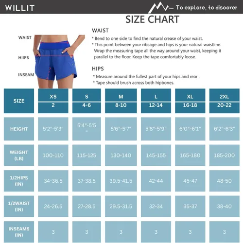 Vista 7 de Willit Pantalones cortos de natación de secado rápido para mujer de 3 pulgadas con forro de breve UPF 50+