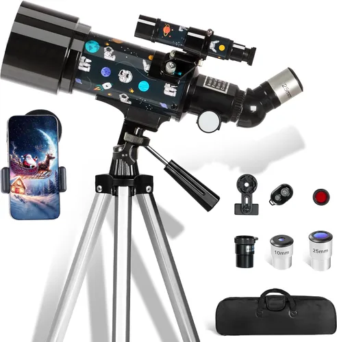 Vista 18 de Telescopio para adultos Astronomía 2.756 in Apertura 11.811 in Longitud focal Telescopio astronómico portátil para principiantes mayores de 8 años