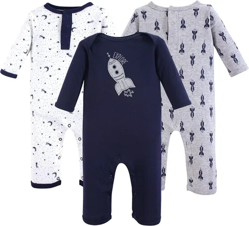 Vista 4 de Yoga Sprout - Mameluco unisex de algodón para bebé Bear Hugs 3pk