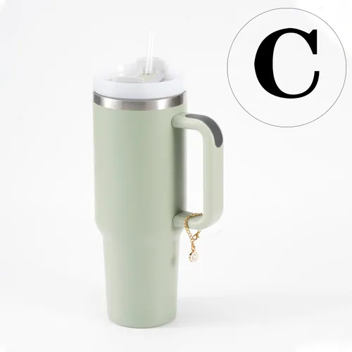 Vista 4 de Accesorios de dije de letra para taza Stanley, dije de mango de letra de identificación de acero inoxidable, dije de letra de mango de taza de agua