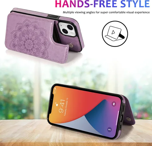 Vista 6 de Asuwish Funda de teléfono para iPhone 14 Plus de 6.7 pulgadas con protector de pantalla y cubierta de cartera de cuero con soporte para tarjeta
